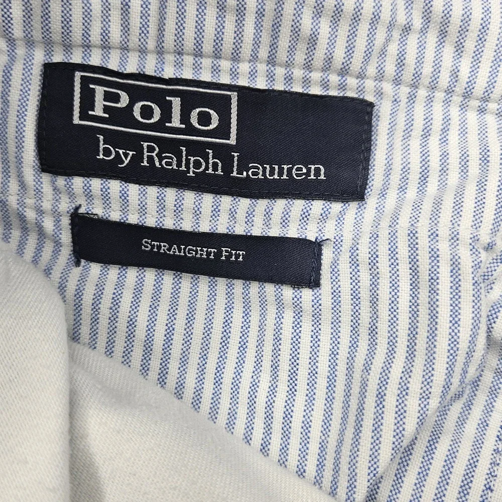 Vintage Polo Ralph Lauren Pants Mens 36x32 Straight Fit Chino Light Blue Cotton